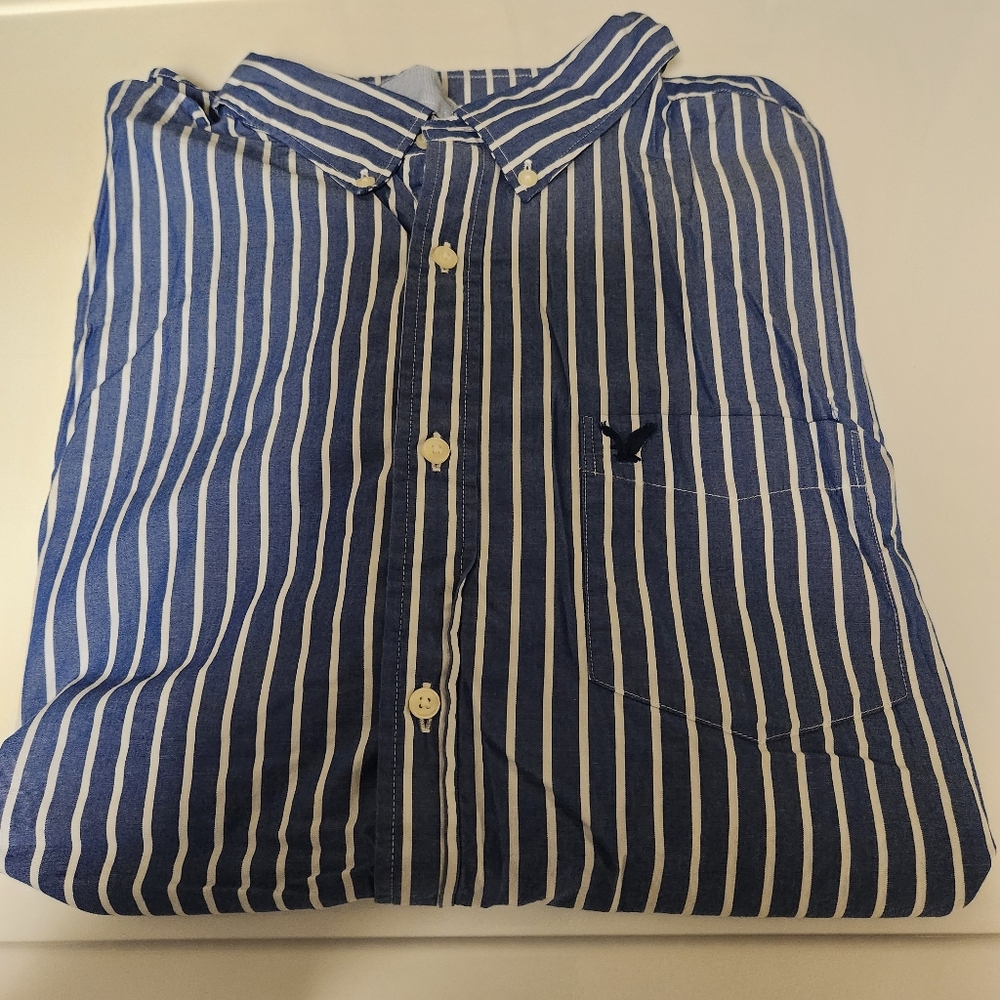 Men's Blue Striped Shirt